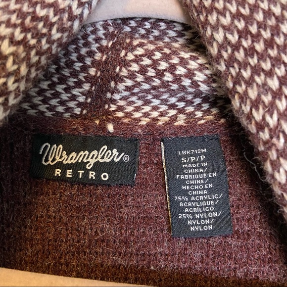 Wrangler Retro Southwestern Bohemian Open Longline Cardigan Size Small - Picture 3 of 4